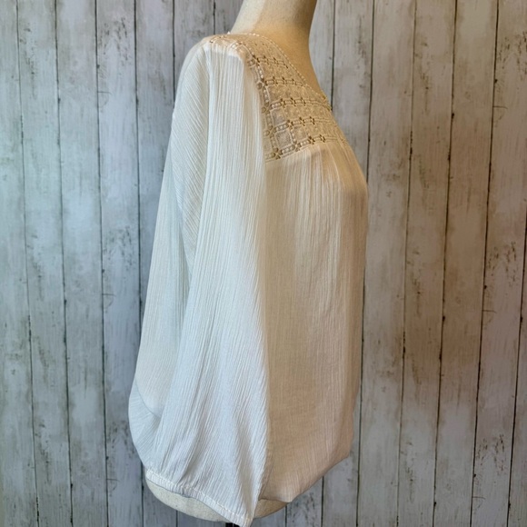 Old Navy | White Cotton Boho Peasant Top Blouse Women’s M - Picture 6 of 12